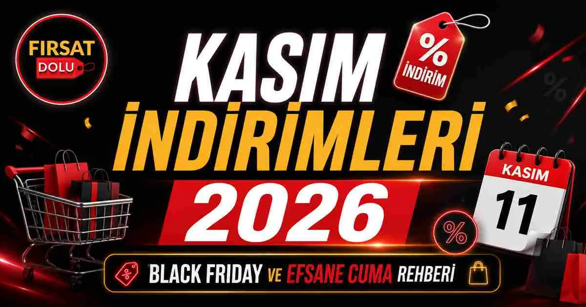 Kasım İndirimleri 2026: Black Friday ve Efsane Cuma Rehberi için FırsatDolu blog kapak görseli