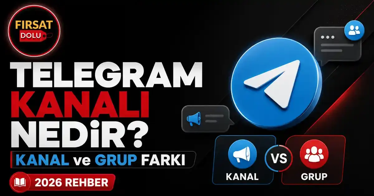 Telegram Kanalı Nedir? Kanal ve Grup Arasındaki Farklar (2026) için FırsatDolu blog kapak görseli